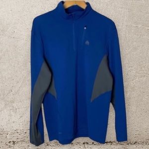 Nike ACG Fit Dry 1/4 Zip Blue/Gray Long Sleeve Hiking Running Pullover Men Sz L